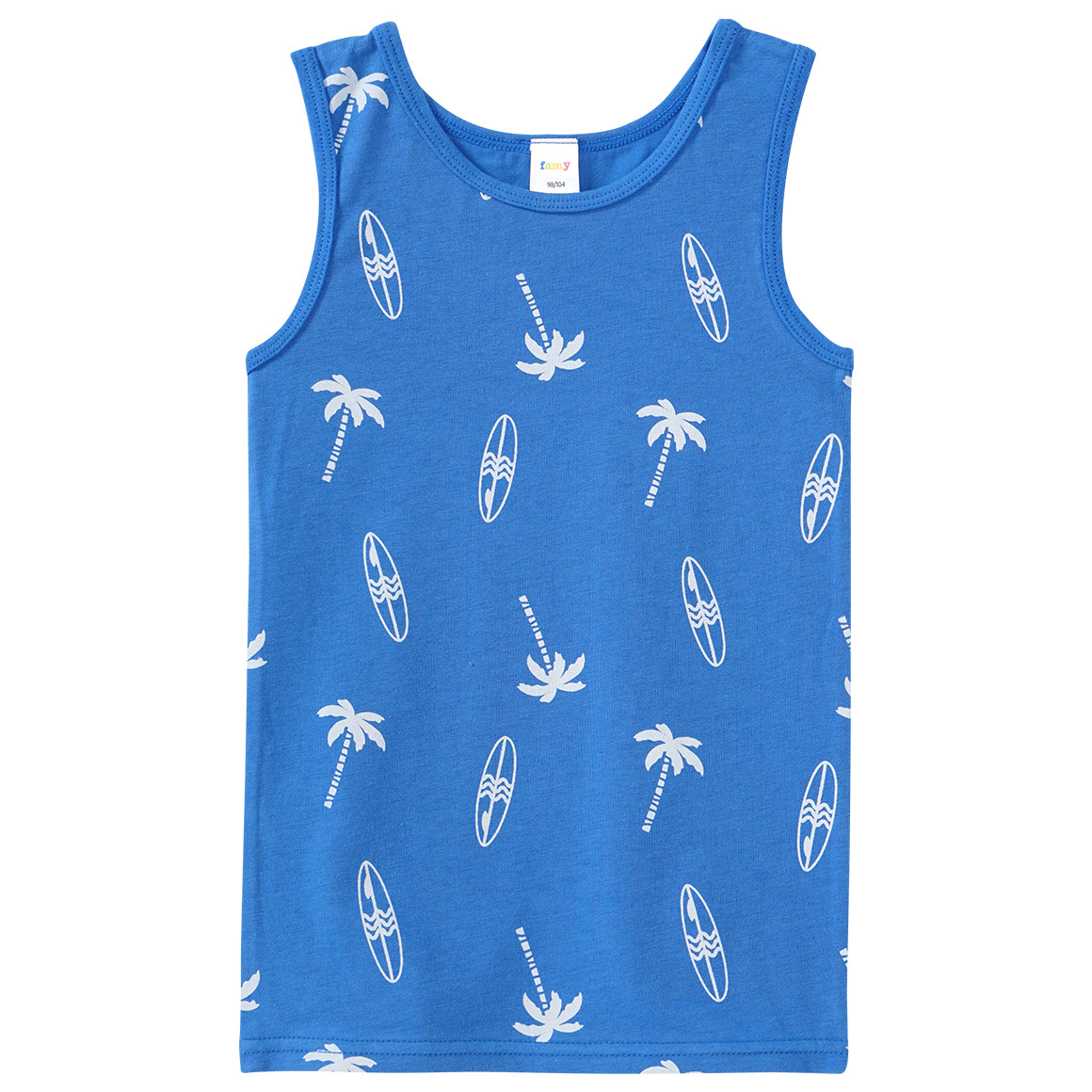 Famy 3 Jungen Unterhemden in verschiedenen Dessins hellblau / blau / weiss