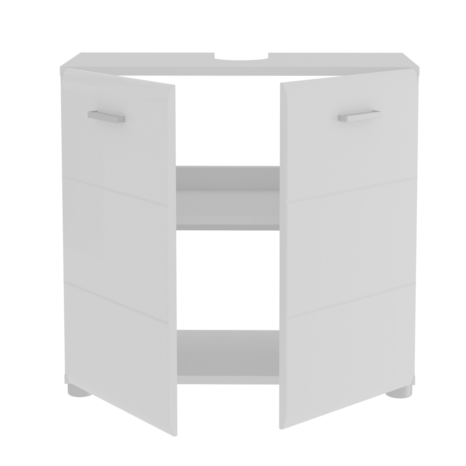 Waschbeckenunterschrank - weiß Hochglanz-weiß - 60 cm breit