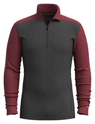 Baselayer Homme Smartwool Classic Thermal Merino 1/2 Zip Gris/Bordeaux