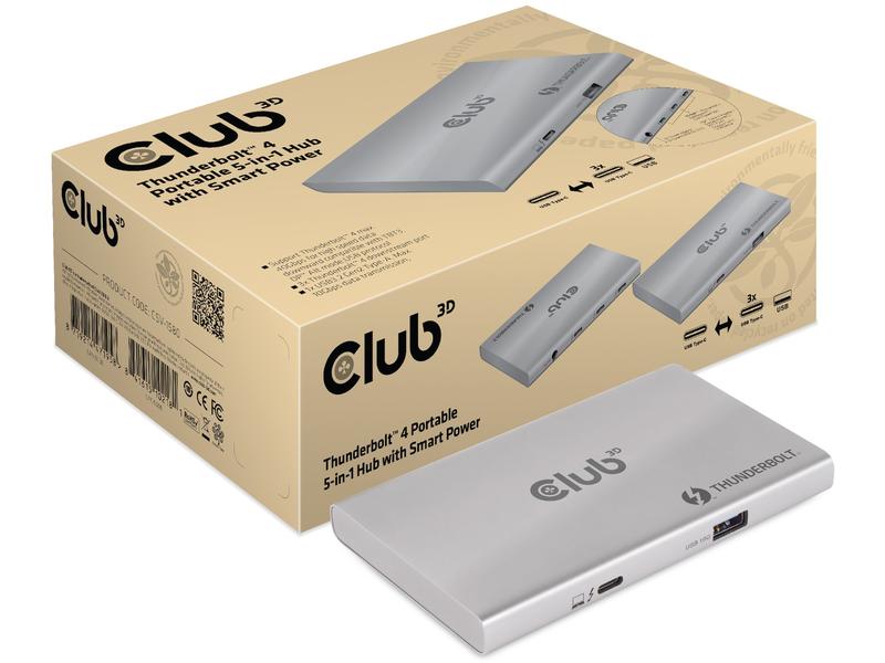 Club 3D USB-Hub CSV-1580 Schlankes 5-Port USB-C-Hub