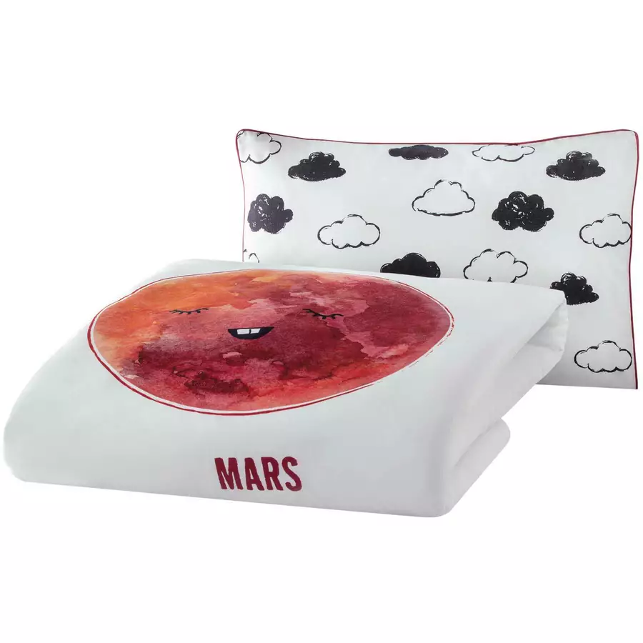 hibboux® Bettwäsche-Set Cosmic Mars Multicolor