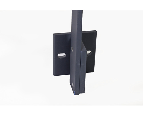 Pertura Triton antraciet aluminium leuningset voor zijmontage, 26x26 cm