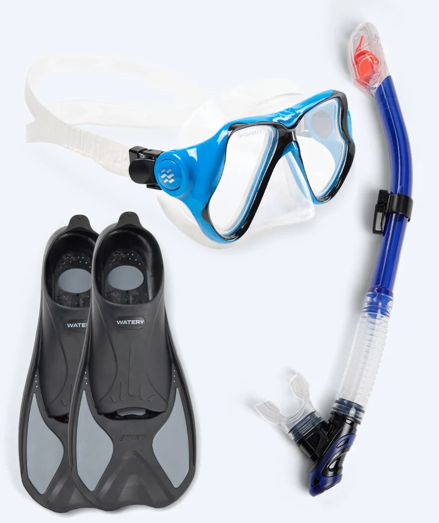 Watery snorkelsæt til voksne - Pike/Hudson - Blå