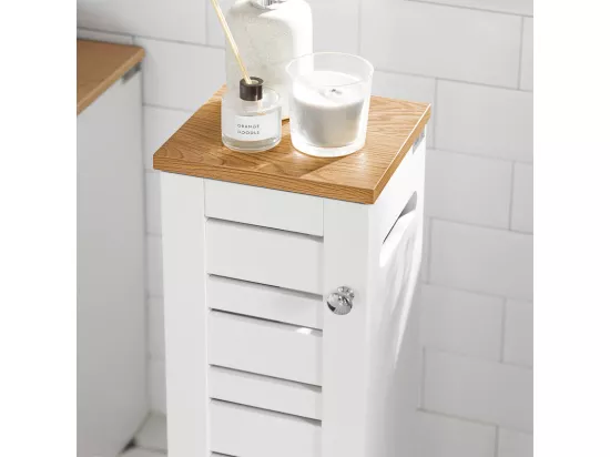 Porte Papier Toilette Vertical Support Papier ToiletteArmoire Toilettes, BZR85-W