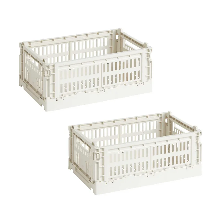 HAY - Colour Crate Korb S, 26,5 x 17 cm, off white, recycled (2er Set)