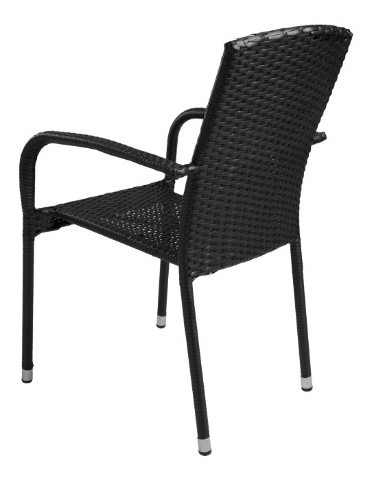 Havestol Lissabon stabelbar sort - Sunlife
