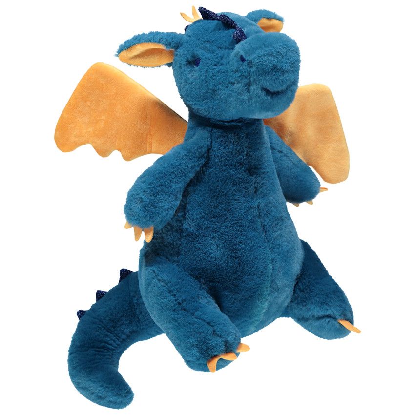Dragon en peluche 40 cm - Bleu moyen