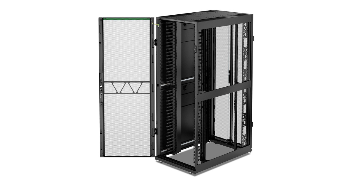 APCNetShelter SX AR3340B2, 42U server rack  (Zwart/groen, 1991H x 750B x 1200D mm, met zijpanelen)