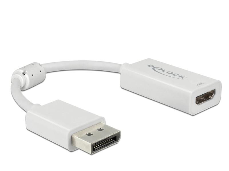 Delock Adapter DisplayPort - HDMI passiv, 4K, 60 Hz, HDR, w Delock DisplayPort 1.4 Adapter zu HDMI 4K 60 Hz mit HDR Funktion Passiv weiss