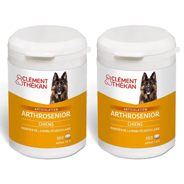 Lot de 2 - Clément Thékan Arthrosenior Mobilité Articulaire Chien 60 Comprimés
