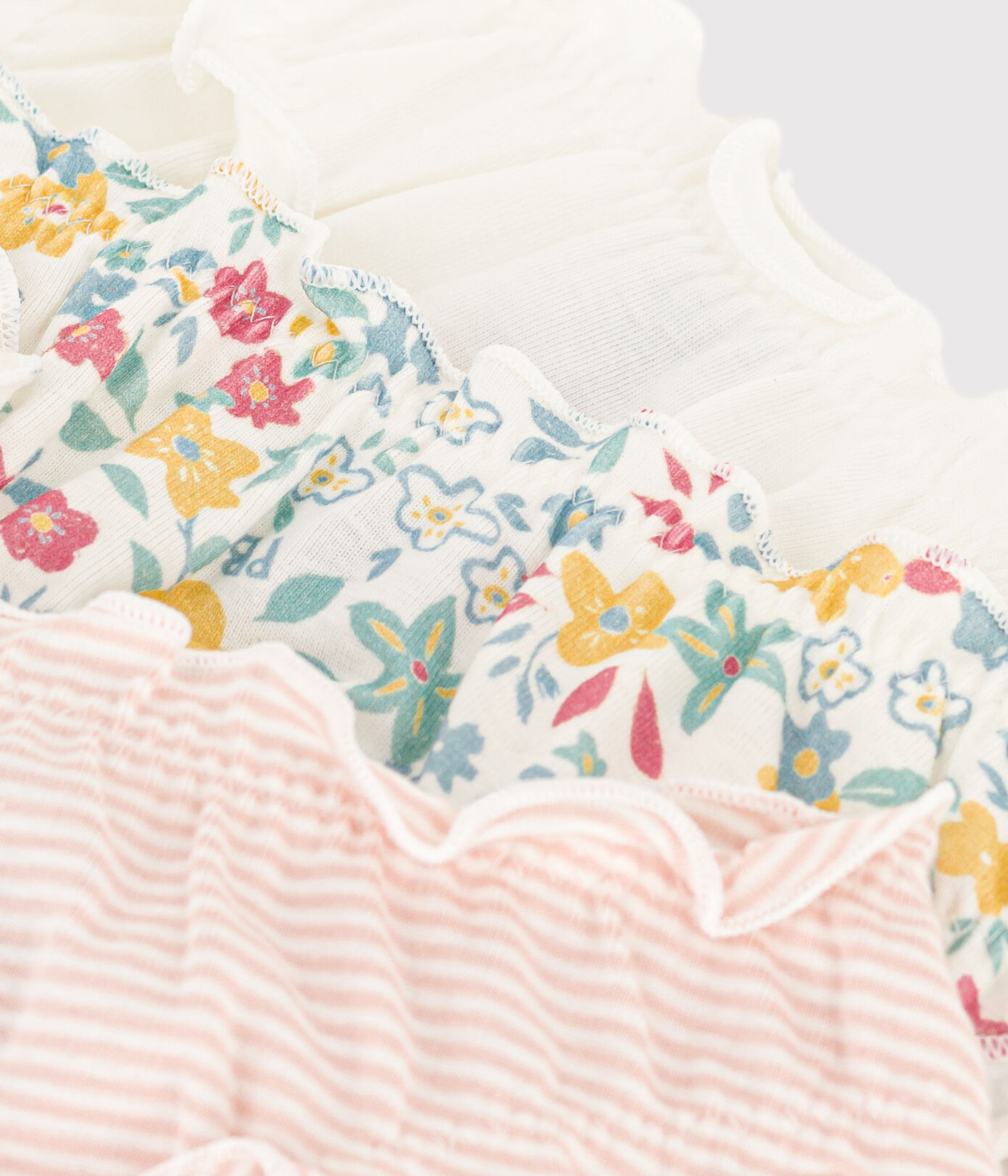 Lot de 3 culottes fleurs en coton petite fille