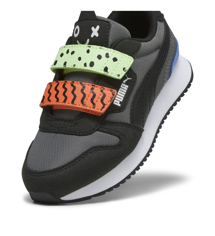 Tênis Puma R78 Mix Match V, Cinza Escuro, Multicolorido