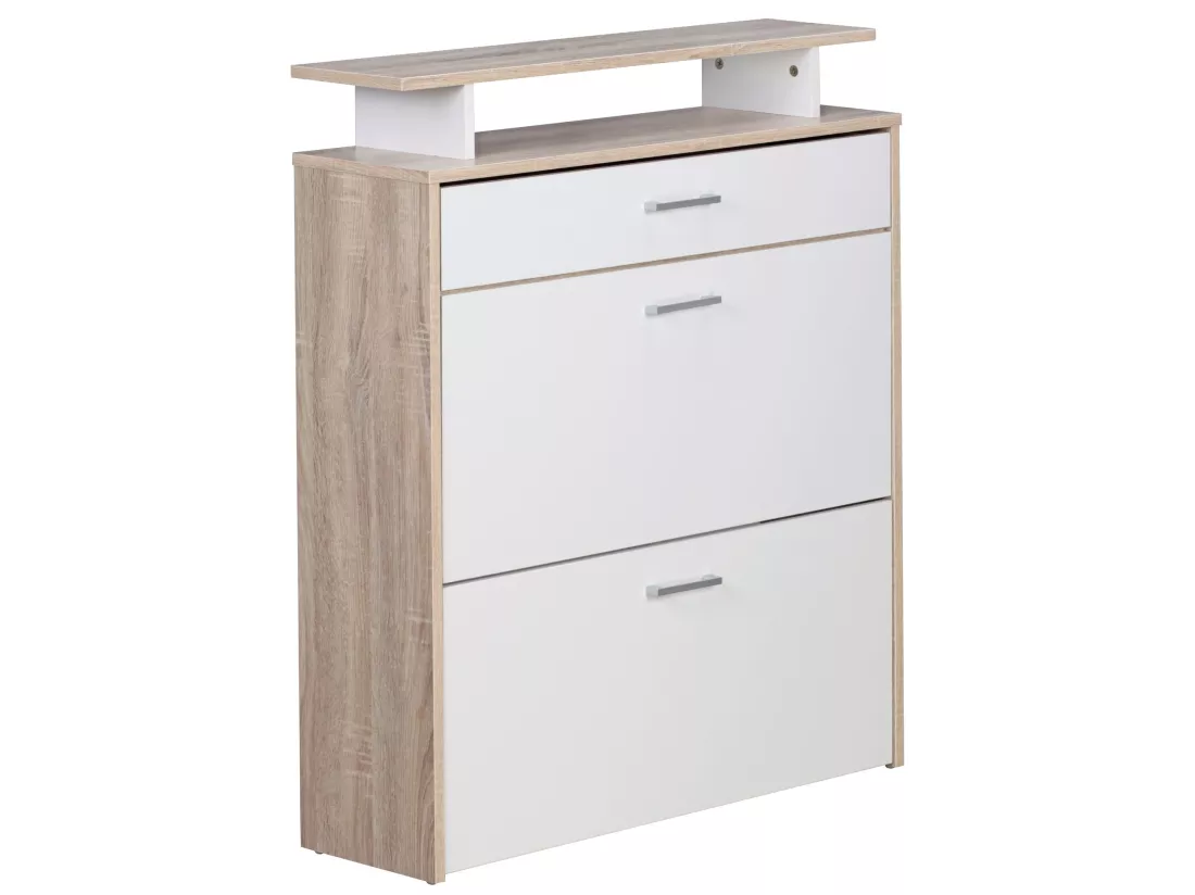 Armoire à chaussures Bois 80x94x24 cm Étagère à chaussures 16 paires