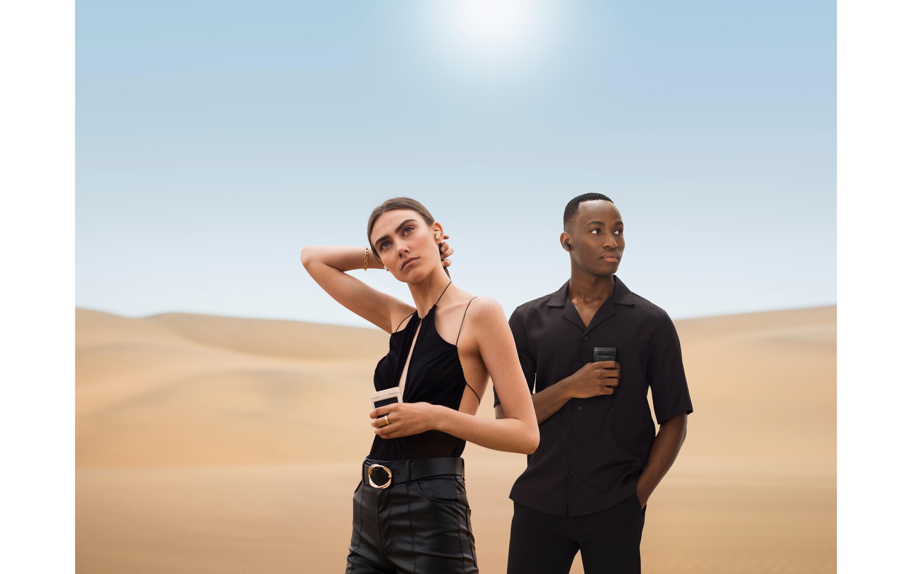 Wireless In-Ear-Kopfhörer Phoenix Schwarz<br>Solarbetriebene Ohrhörer mit Geräuschunterdrückung