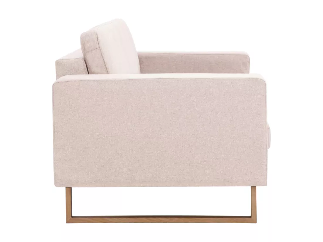 Ensemble de canapé 2 pièces Tissu Crème