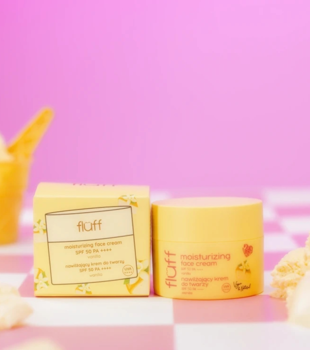 Fluff - Creme facial hidratante FPS50 PA+++ - Baunilha