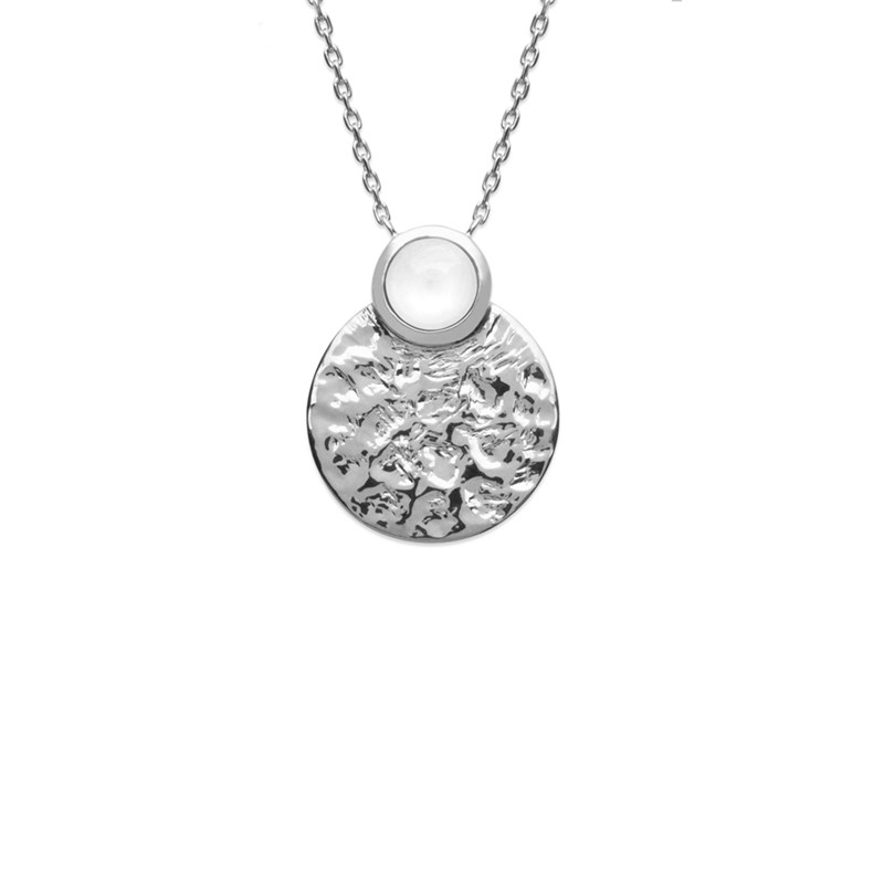 Collier plaqué or ou argent et pierre de Lune PIA - Bijoux Privés Discovery