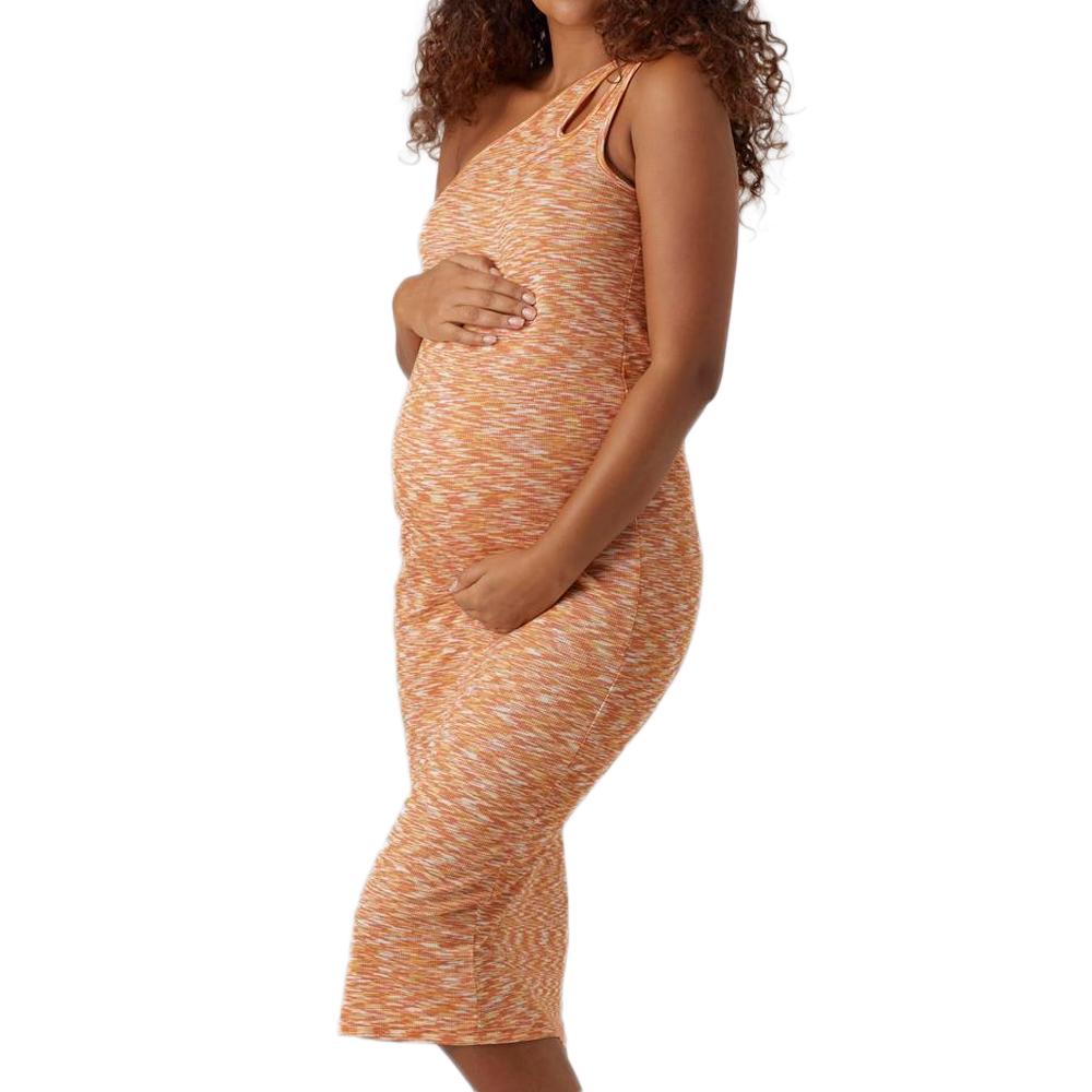 Mamalicious Robe Longues Orange Femme Vero Moda Maternity Zinnia Midi