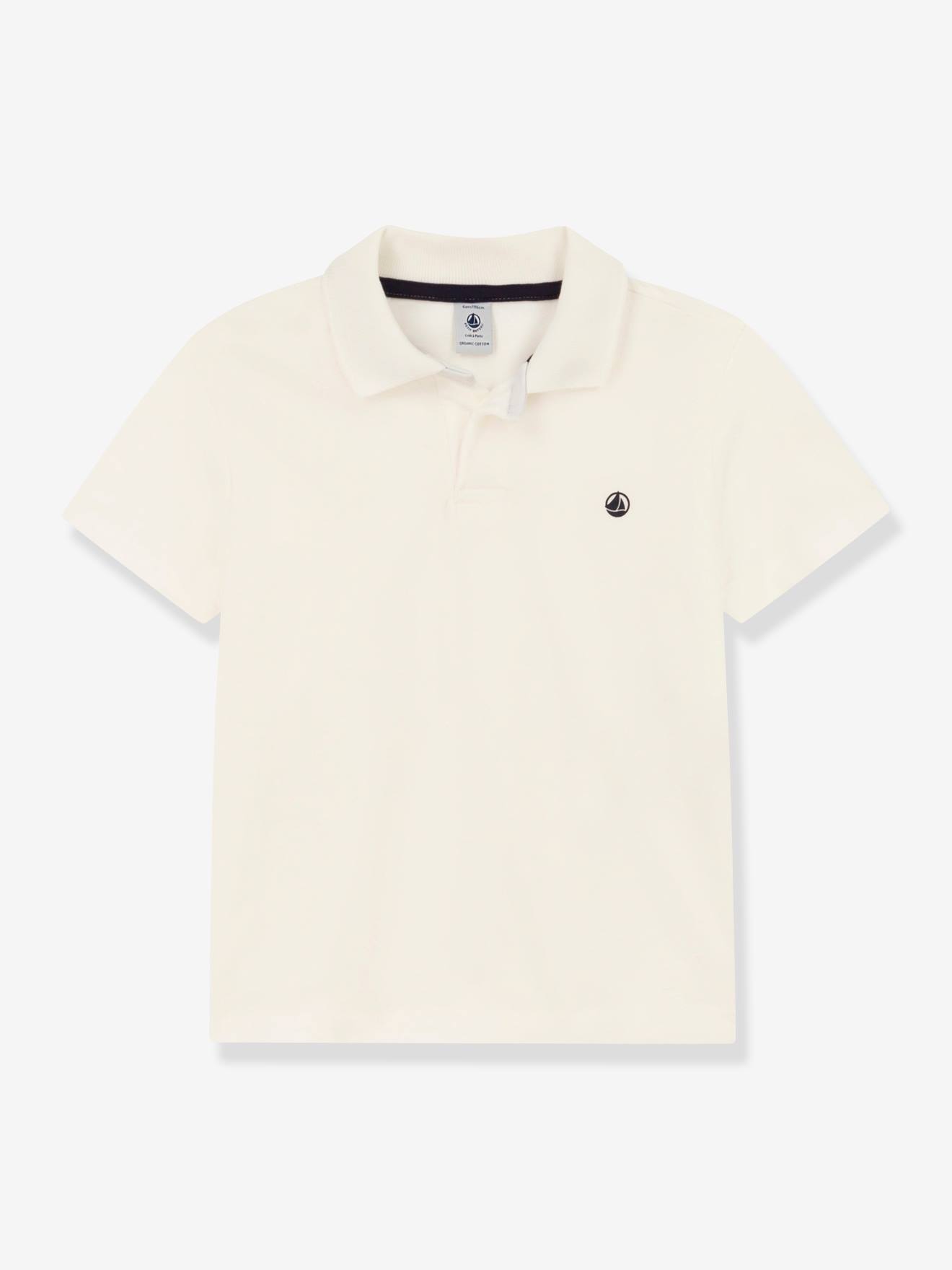 PETIT BATEAU camisa pólo branca de manga curta