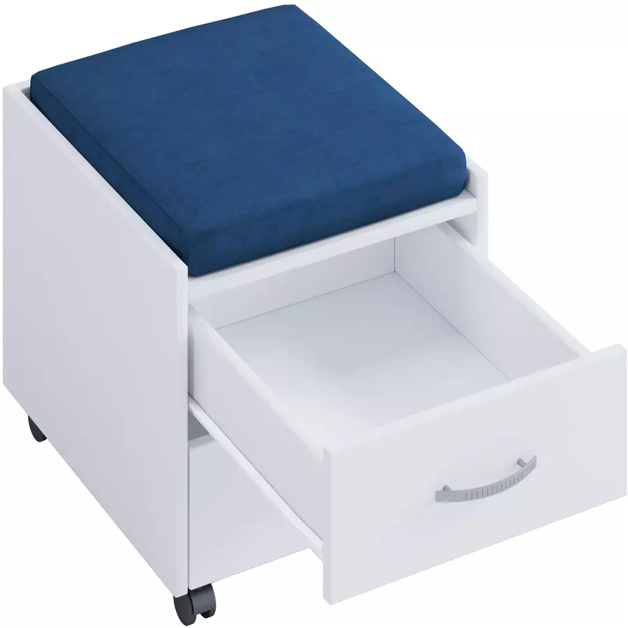 nonjoo. Rollcontainer-Set Qubik-white Blau
