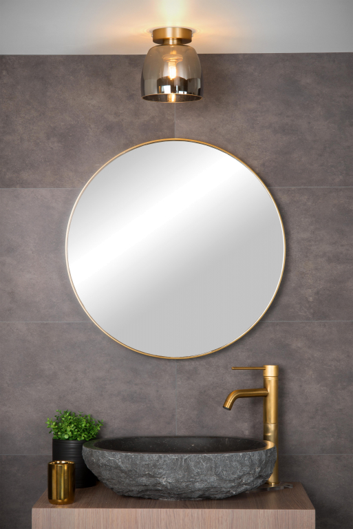 Lucide Tyler plafondlamp Ø16.1 badkamer IP44 zwart