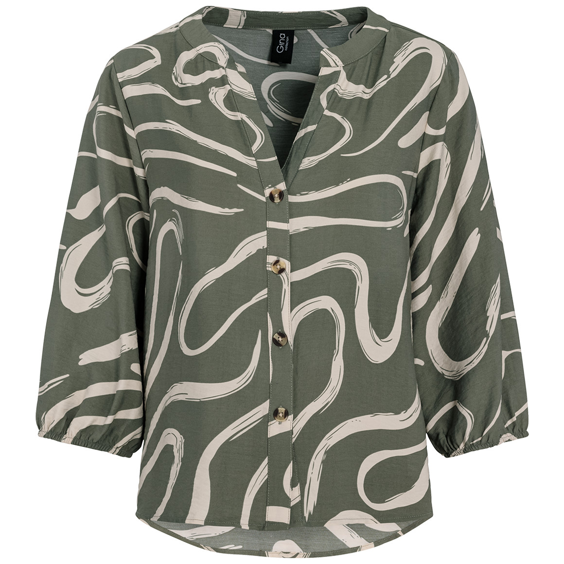 Gina Collection Damen Bluse aus Modal-Mix oliv