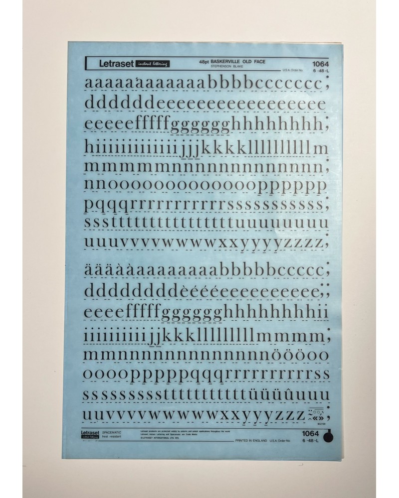 letraset-1064- BAKERVILLE OLD FACE - 48pt