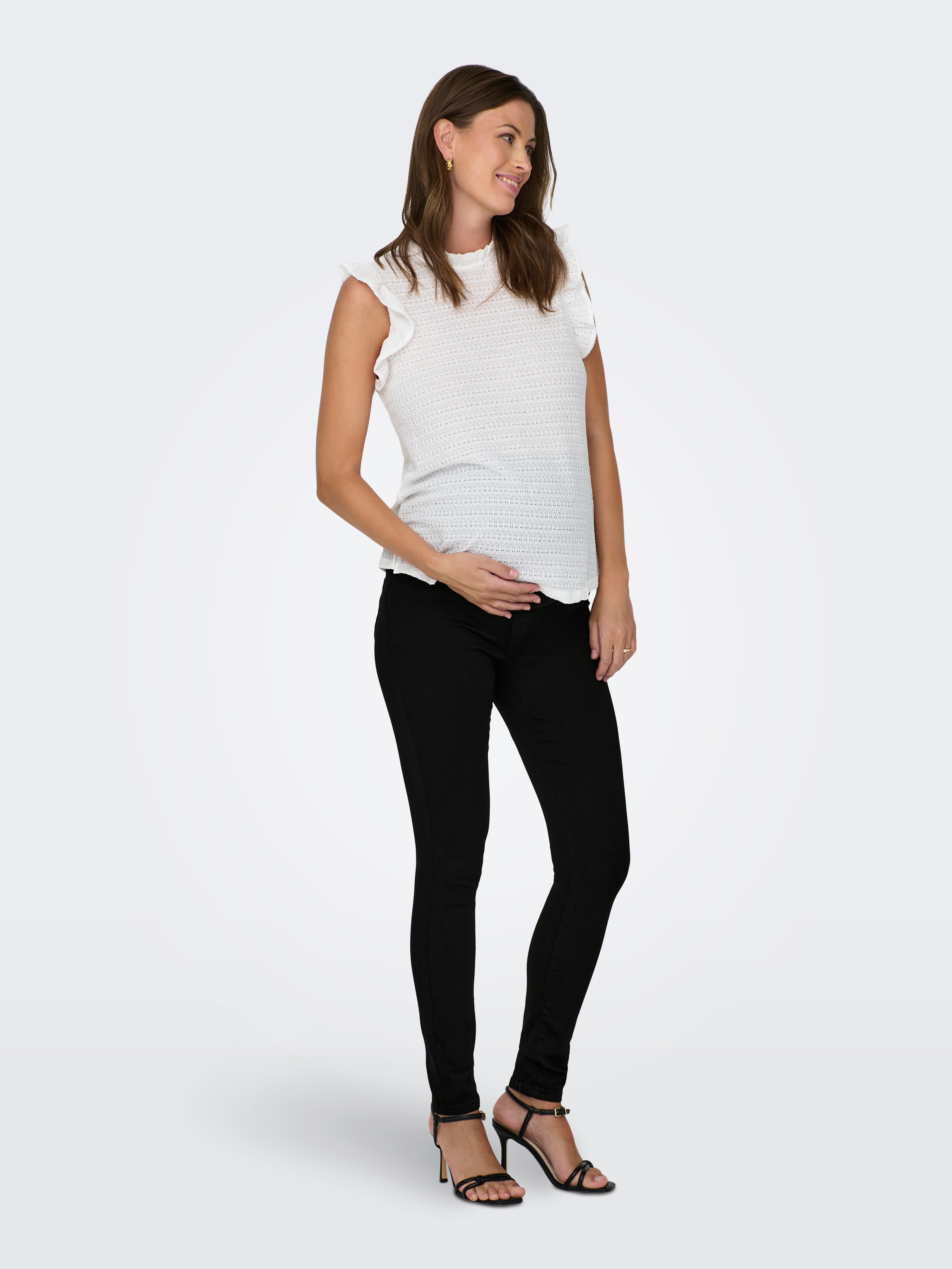 OLMRAIN Mittlere Taille Skinny Fit Jeans Black Denim