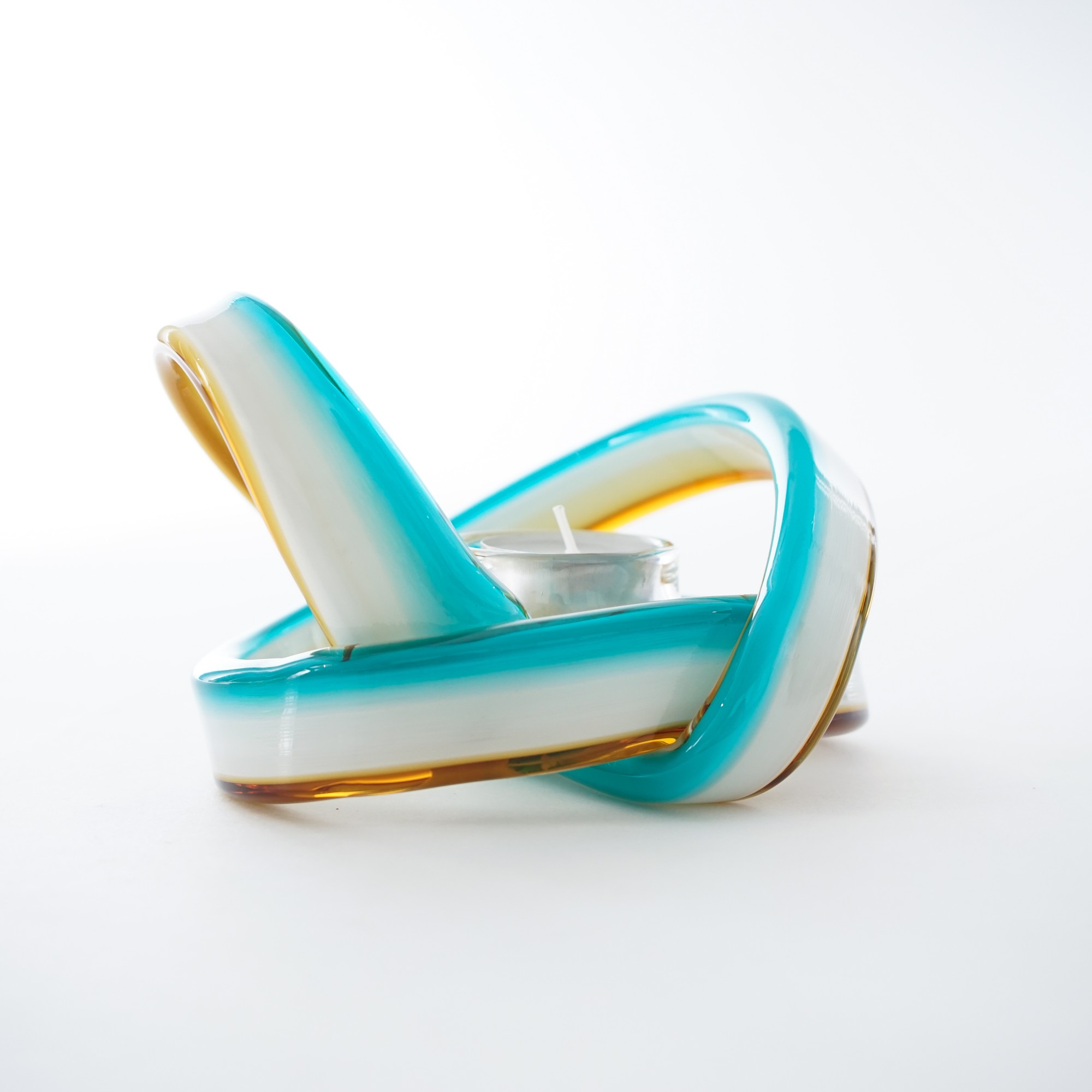 Teelichthalter aus Glas, multicolor, Ø 16 cm, H 10 cm von fischer's lagerhaus