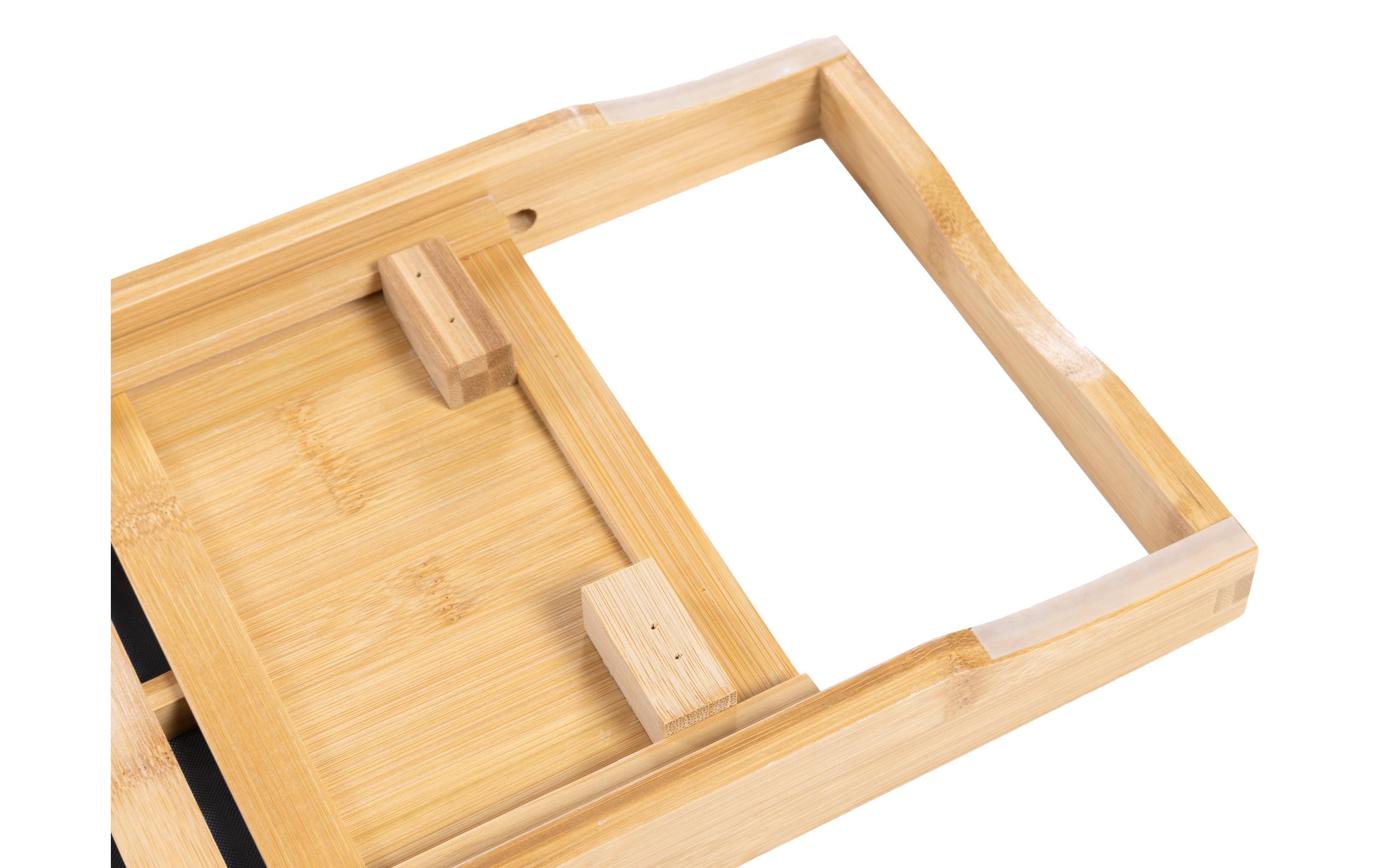 Badewannenablage Braun, BambusVerstellbarer Bad-Utensilienhalter