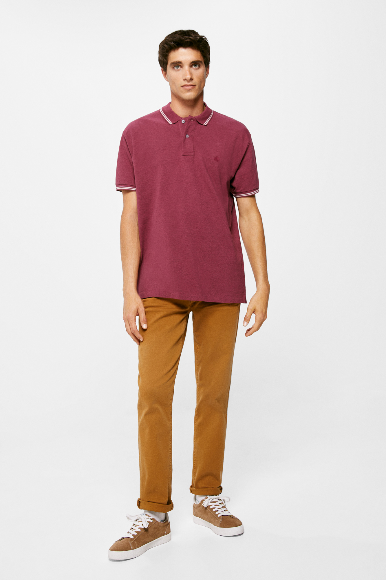 Calça de cinco bolsos com lavagem slim-fit