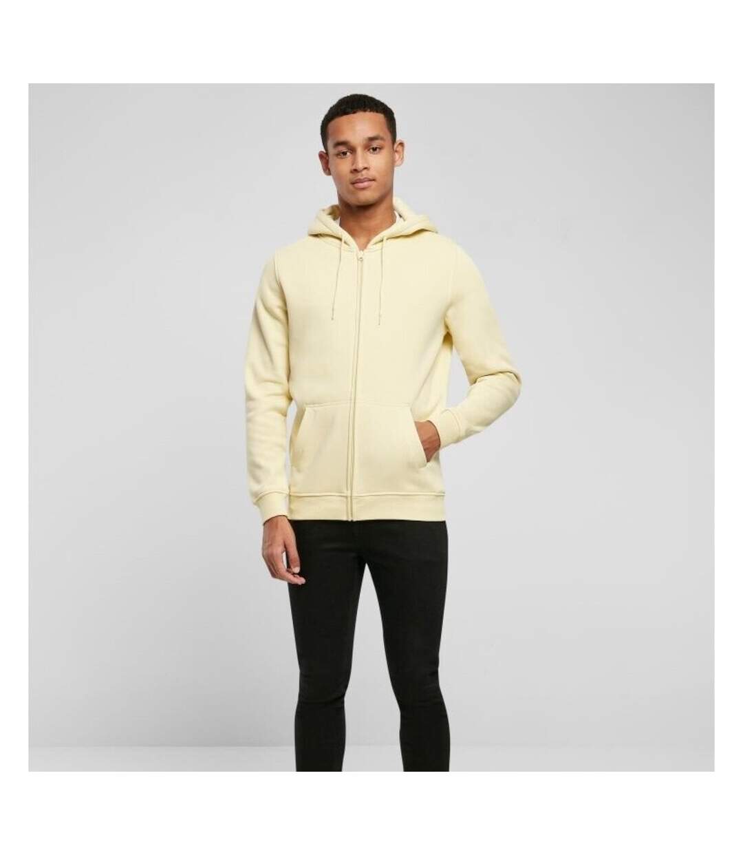 Build Your Brand - Sweat à capuche zippé - Hommes (Jaune pâle) - UTRW5680