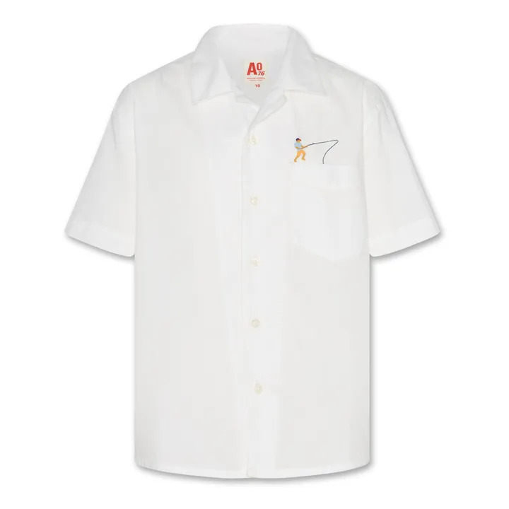 AO76 Chemise Hawaii Fischerman | Blanc