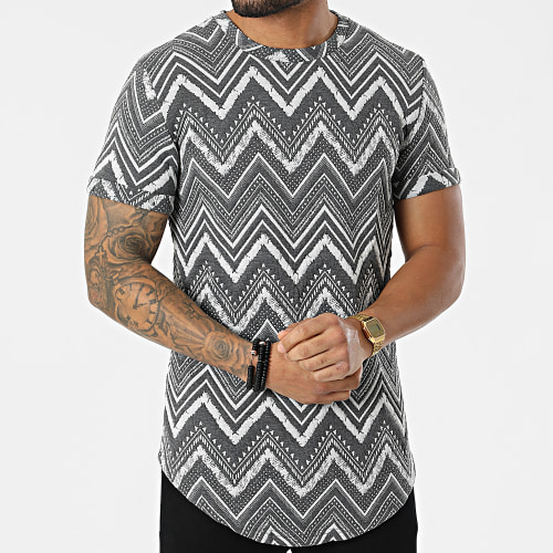 Tee Shirt Oversize DD18 Blanc Gris Anthracite