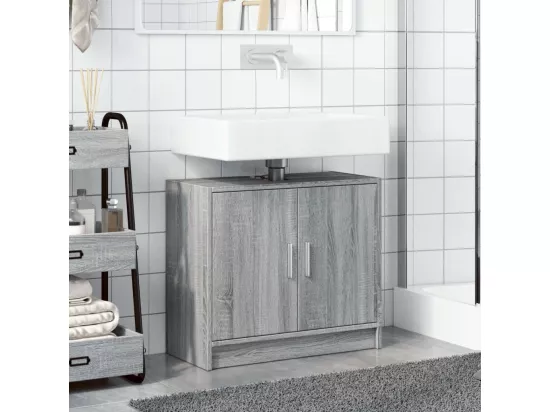 Armoire d'évier sonoma gris 63x29x55 cm bois d'ingénierie