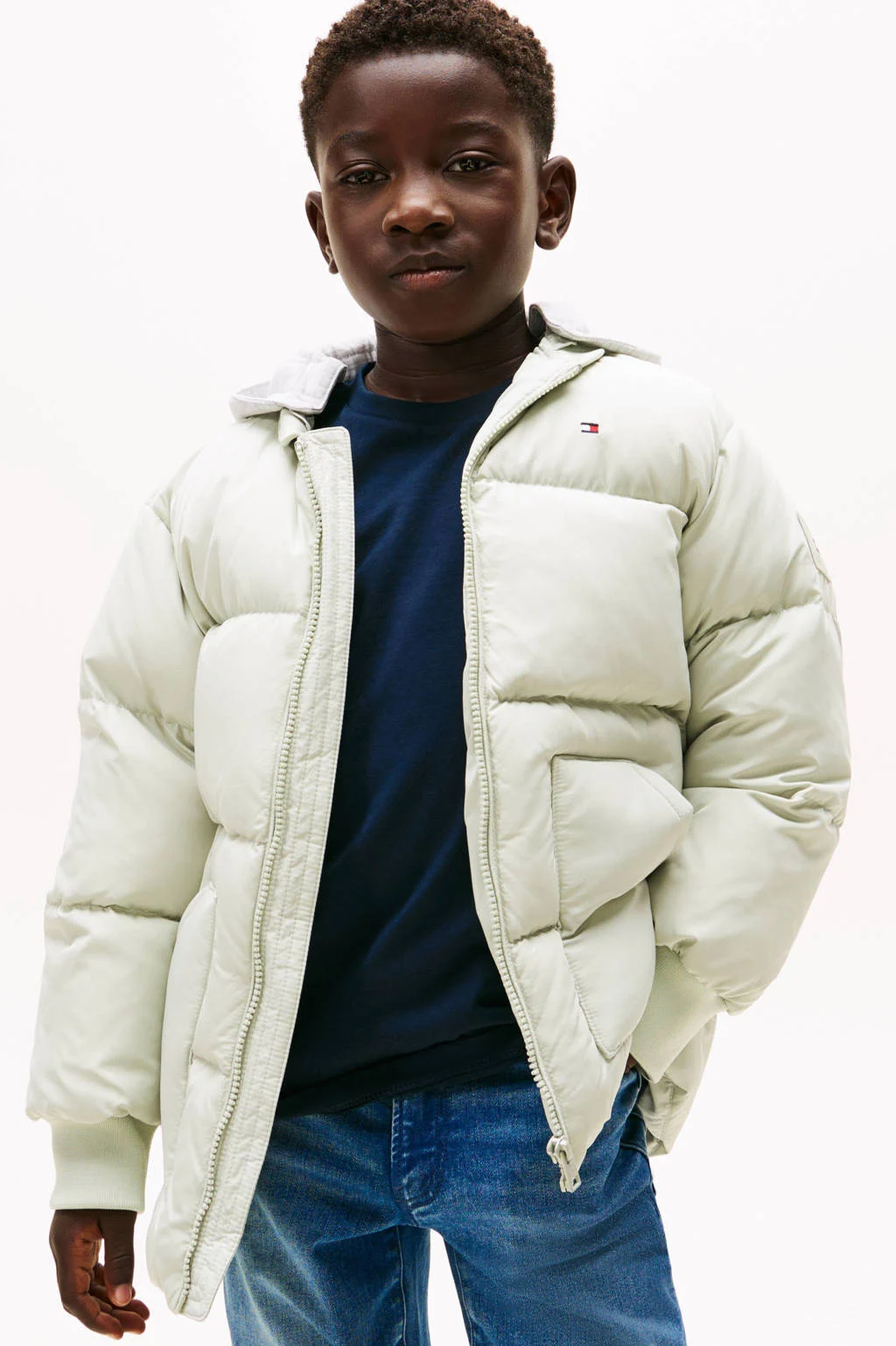 Tommy Hilfiger gewatteerde jas lichtgroen