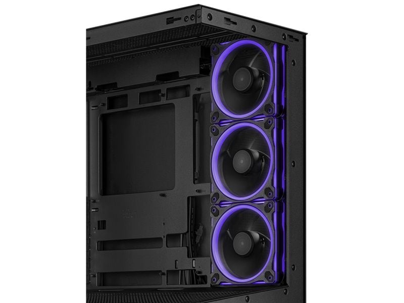 ASUS PC-Gehäuse A31 Plus TG ARGB Schwarz Modernes Gehäuse mit Panoramaseitenfenster und integrierter ARGB-Beleuchtung
