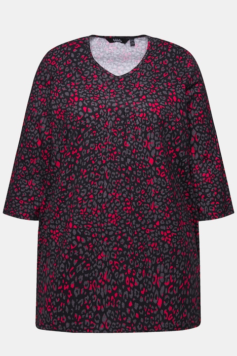 Shirt, Leo-Sterne, A-Linie, V-Ausschnitt, 3/4-Arm