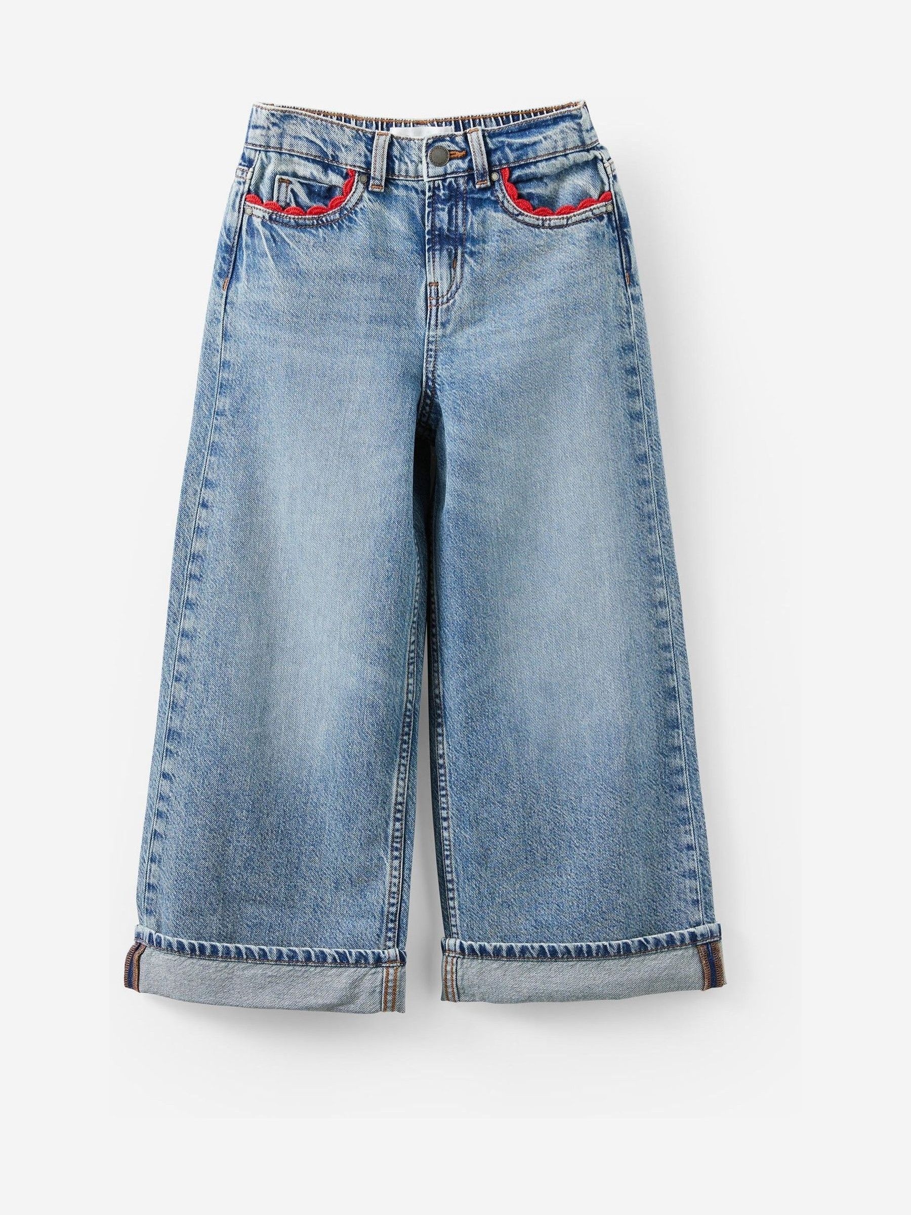 Blauw - Cotton On Embellished Super Wide Denim Jeans