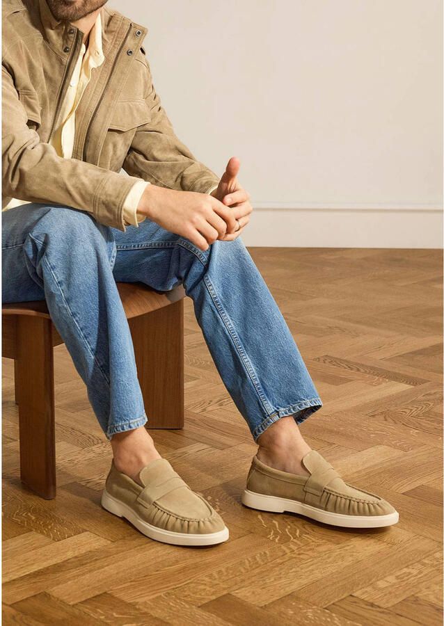 Manfield Heren Beige suède loafers