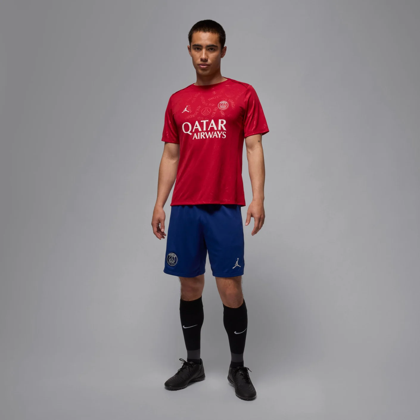 Nike Paris Saint-Germain x Jordan Pre-Match Trainingsshirt 2024-2025 Rood Wit