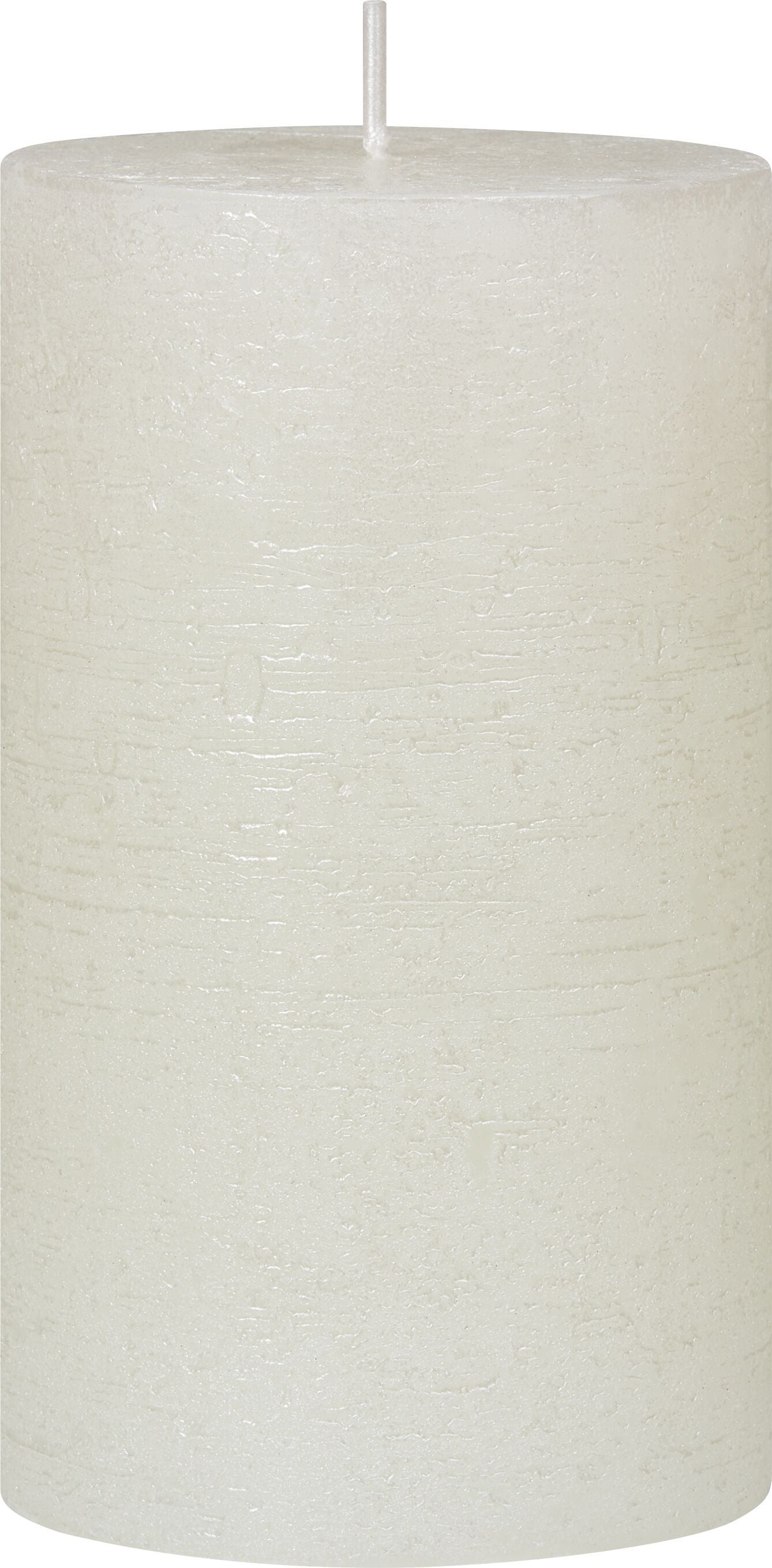 JOLIE Zylinderkerze - Weiss / Silber / H: 12.0 cm