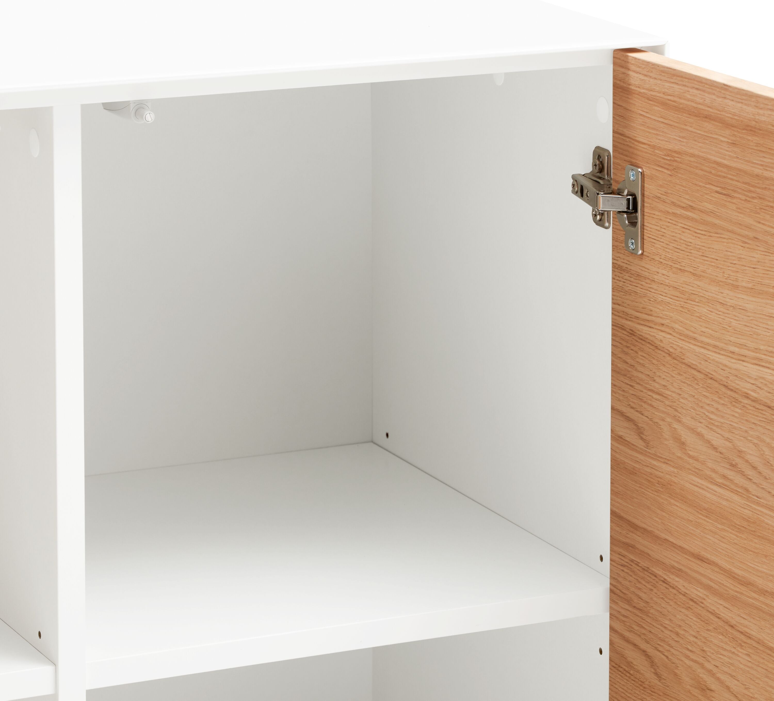 LUX Highboard - Weiss / Eiche / B: 100.0 cm x T: 46.0 cm x H: 111.5 cm
