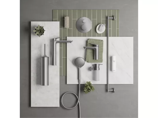Pommeau de douche 3 jets DURAVIT Universal avec curseur inox brossé + flexible de douche
