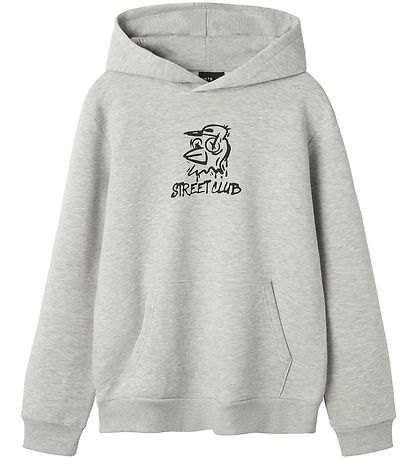 LMTD Kapuzenpullover - NlmByc - Light Grey Melange m. Print
