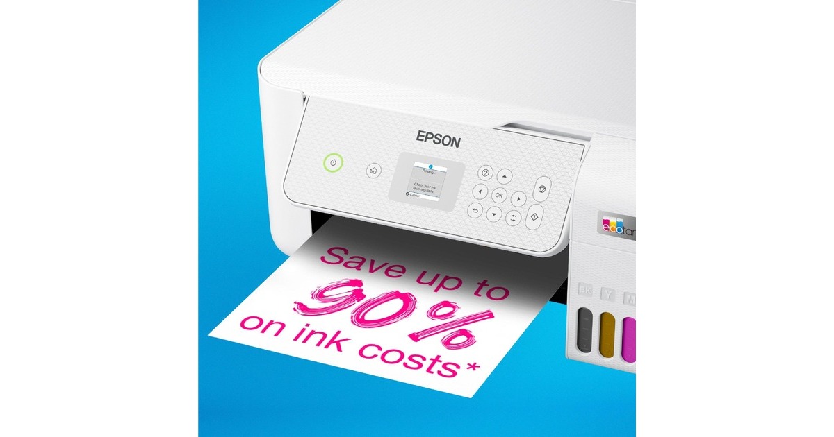 EpsonEcoTank ET-2876 A4 multifunctionele Wi-Fi-printer met inkttank all-in-one inkjetprinter  (Wit, Scannen, Kopiëren, Wi-Fi, inclusief tot 3 jaar inkt)