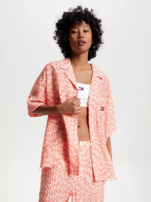 Camisa oversized com estampa psicodélica