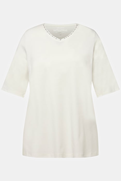 T-Shirt, A-Linie, V-Ausschnitt, Halbarm, Pima Cotton