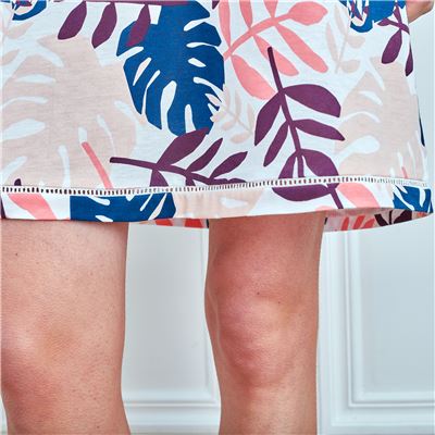 Chemise de nuit courte motif tropical