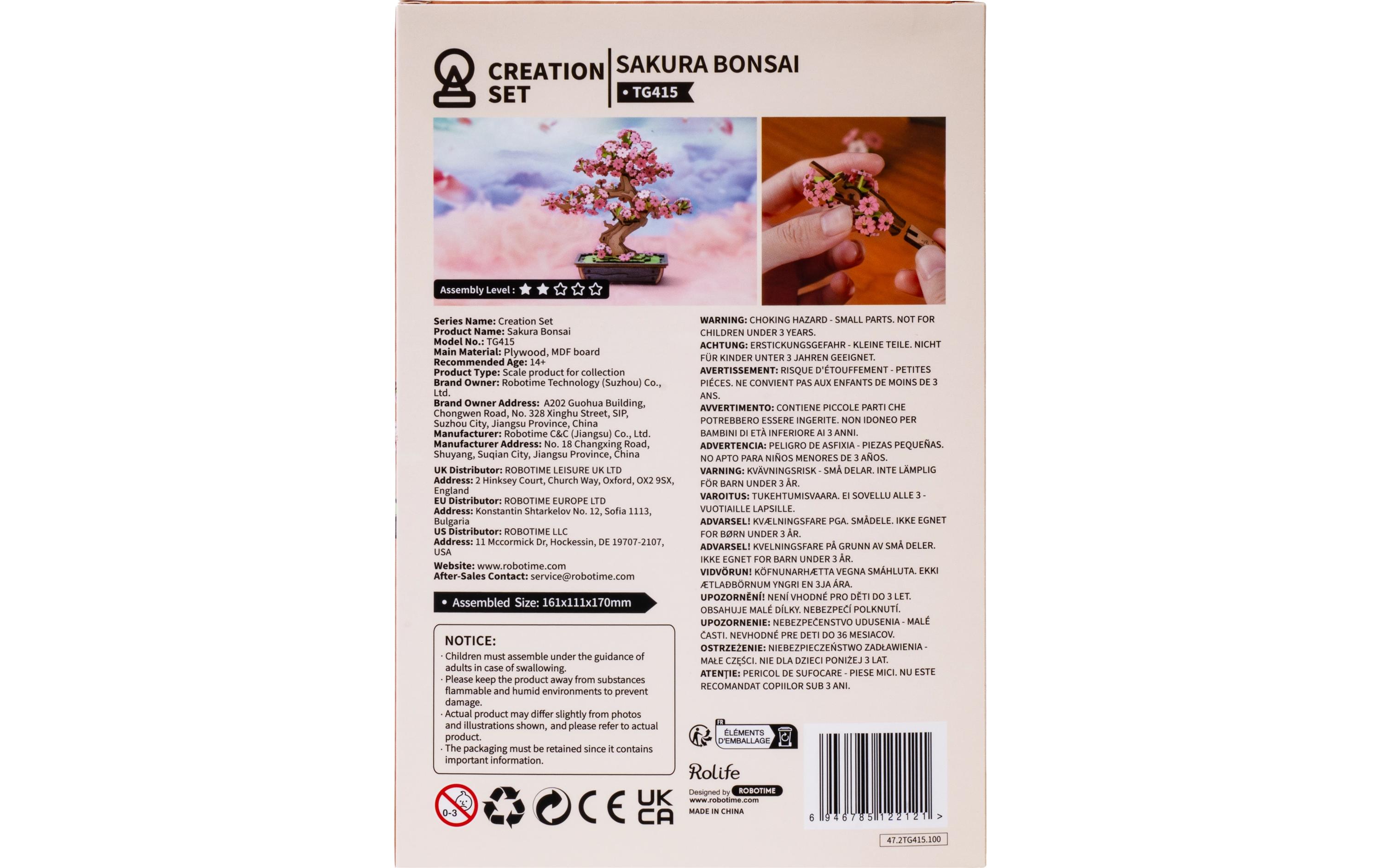 Bausatz Sakura Bonsai3D-Puzzle aus lasergeschnittenen Holzteilen